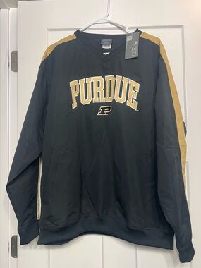 Knights Apparel Purdue Black and Gold Windbreaker